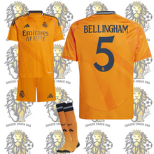 Load image into Gallery viewer, Jude Bellingham #5 Kit soccer uniform for Kid’s 2024/2025 color orange