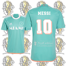 Load image into Gallery viewer, Inter Miami Lionel Messi #10 Aqua Kit – Complete Jersey & Shorts Set for kids