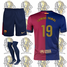 Load image into Gallery viewer, FC Barcelona Lamine Yamal #19 Complete Kit for kids 2024-2025