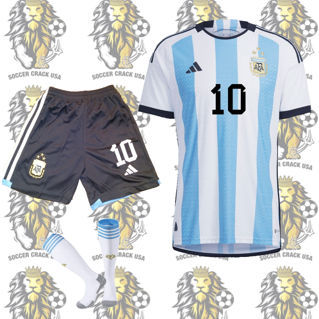 3 Stars Argentina Home Messi Soccer Jersey Children Size, Football Suit -  China Soccer Jersey and Football Suit price