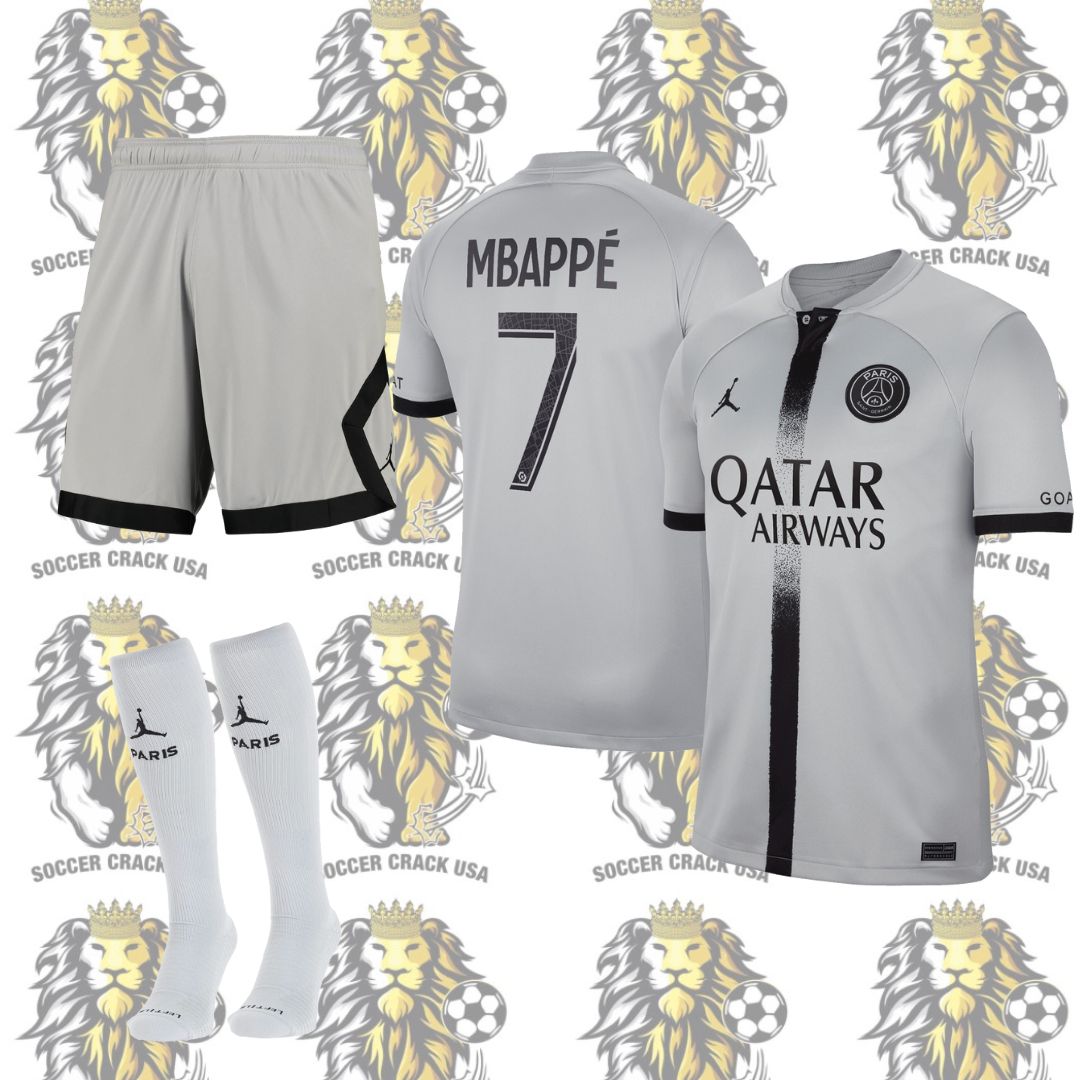 MBAPPE #7 PSG Away Grey Fans Jersey 2022/23 Verdy Font