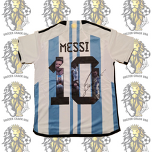 Load image into Gallery viewer, Lionel Messi Kit Soccer Uniform 3 stars Argentina 2023 for Kids
