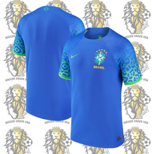 Load image into Gallery viewer, Brazil soccer uniform 2022/23 Away Blue for kids
