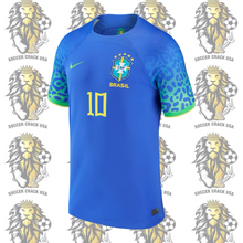 Load image into Gallery viewer, Brazil soccer uniform 2022/23 Away Blue for kids
