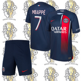MBappé PSG Home soccer uniform 2023/24 Soccer Uniform for Kids no