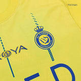 Ronaldo Al-Nassr Soccer Uniform #7 2024 Yellow for Kids