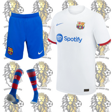 Load image into Gallery viewer, Barcelona FC 1978 Tribute Away Mini Kit for Kids
