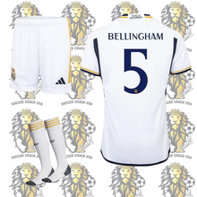 Load image into Gallery viewer, Bellingham 5 Real Madrid Soccer Uniform Kid’s Size
