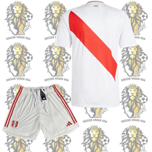 Load image into Gallery viewer, Peru 2025 Kids Soccer Kit – White Jersey and Shorts
