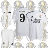 Kylian Mbappe Real Madrid #9 Soccer Uniform kids Size