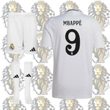 Kylian Mbappe Real Madrid #9 Soccer Uniform kids Size