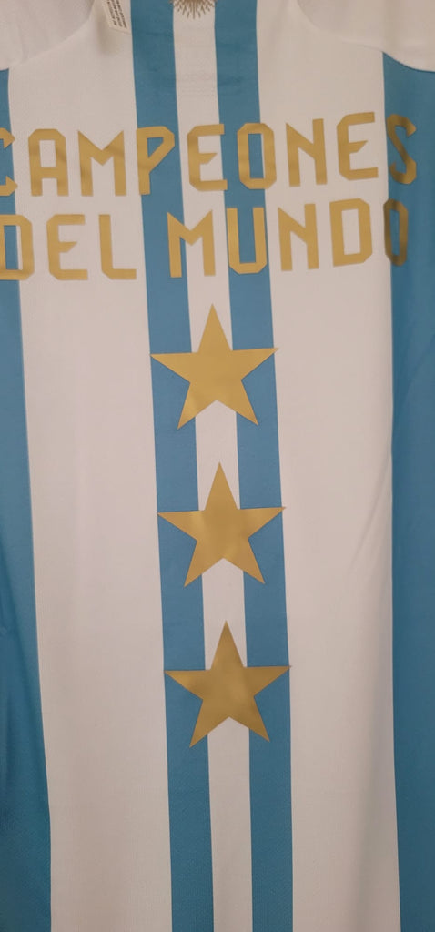 ARGENTINA SOCCER JERSEY 3 STARS CAMPEONES DEL MUNDO - NEW - LIMITED QUANTITY