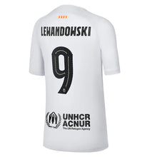 Load image into Gallery viewer, Lewandowski Barcelona Soccer Uniform for kid’s gray 22/23
